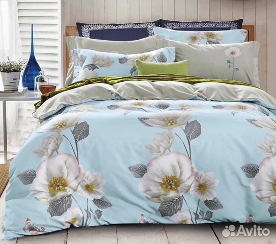 Постельное белье сатин евро в подарочной коробочке