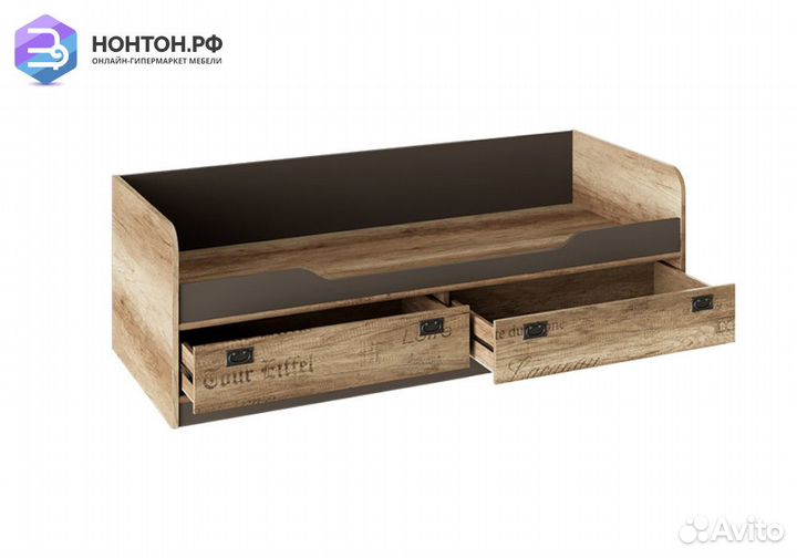 Кровать с 2-мя ящиками Пилигрим дуб каньон светлый