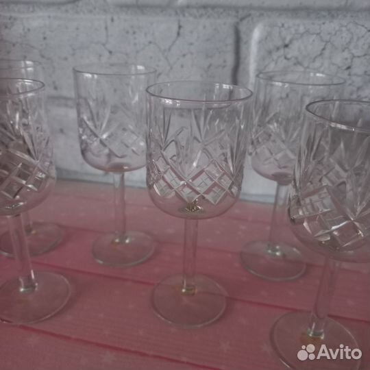 Рюмки хрусталь на высокой ножке СССР