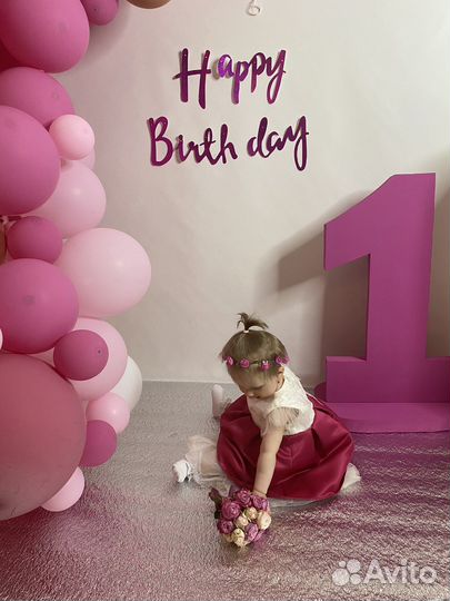 Цифра 1 на годик девочке