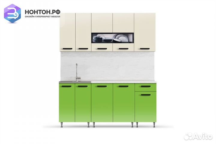 Кухня Рио-2 1.8м бежевый / олива