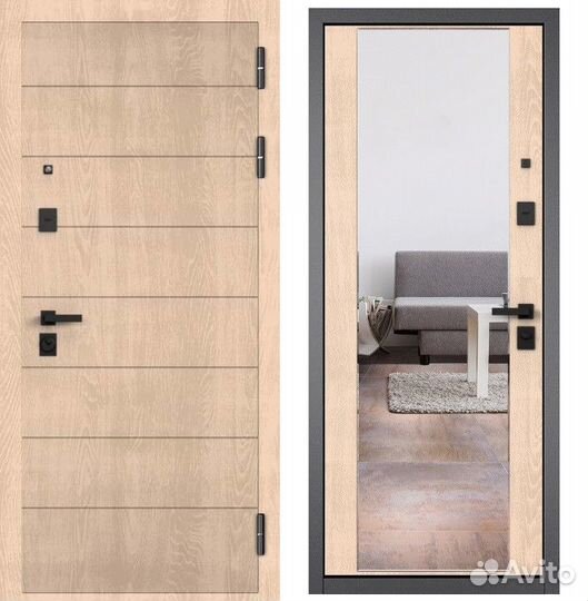 Металлические двери с зеркалом