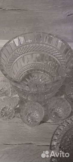 Крюшонница + стаканы хрусталь (Чехия)