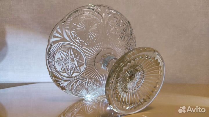 Ваза фруктовница цветное стекло СССР