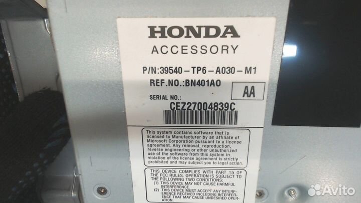 Проигрыватель, навигация Honda Crosstour, 2012