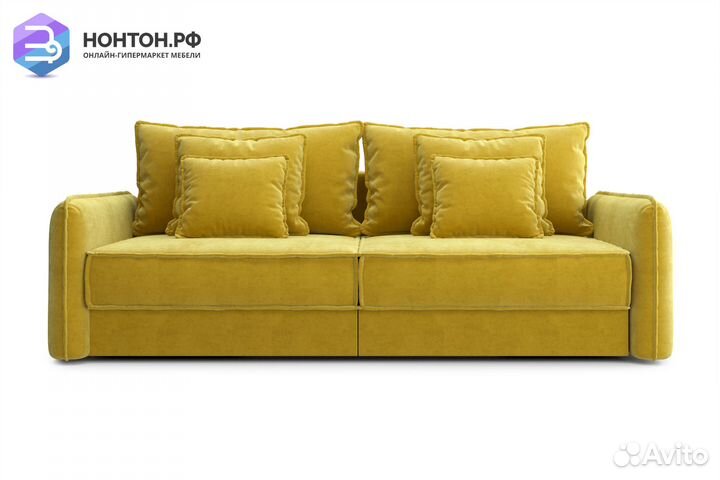 Диван тик-так Антей 3-х местный горчичный