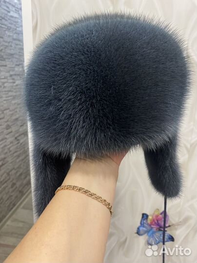 Шапка ушанка норковая