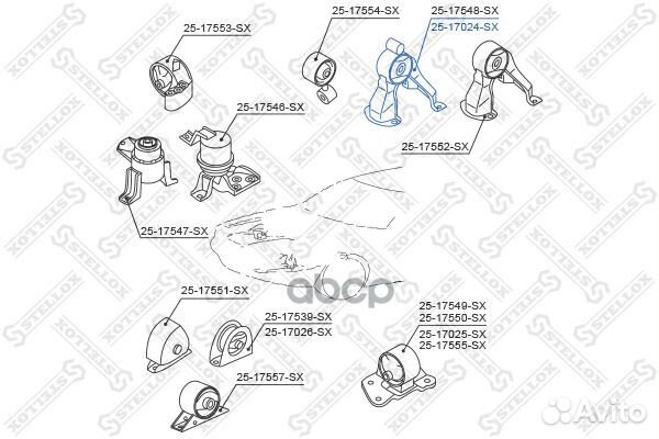 25-17024-SX подушка двс задняя Mitsubishi Lanc