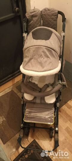 Детские санки коляска с большими колесами