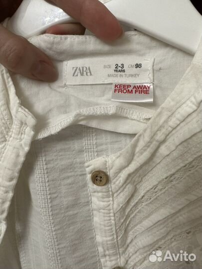 Рубашка zara для девочки 104