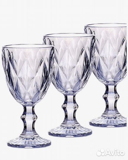 Бокалы, фужеры рюмки из цветного стекла