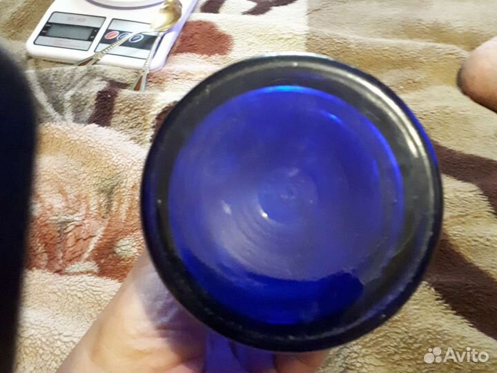 Ваза кобальтовое стекло ручная роспись