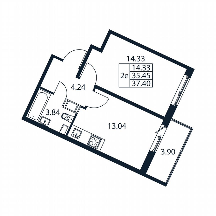 1-к. квартира, 37,4 м², 6/12 эт.