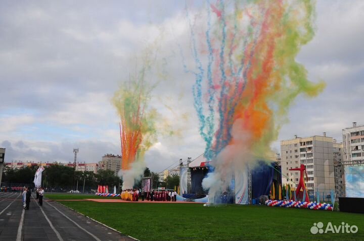 Дневной фейерверк, профессиональный салют