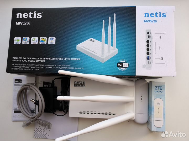 Модем zte mf79u роутер netis mv5230 комплект 4g