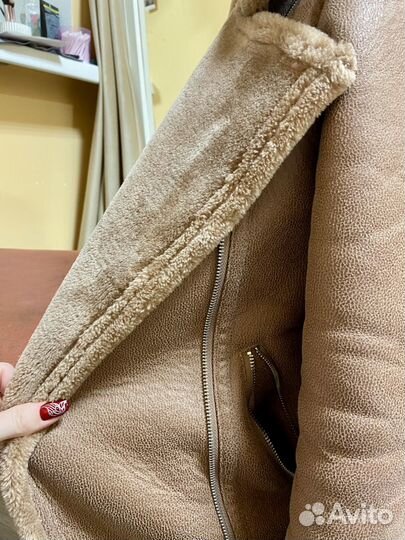 Дубленка женская XS коричневая