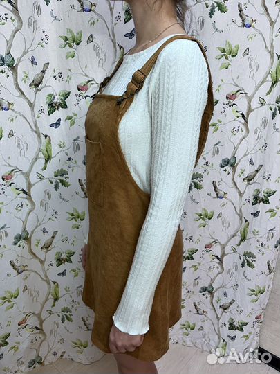 Коричневый вельветовый сарафан