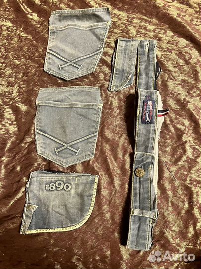 Отрезы, карманы, джинсовой ткани