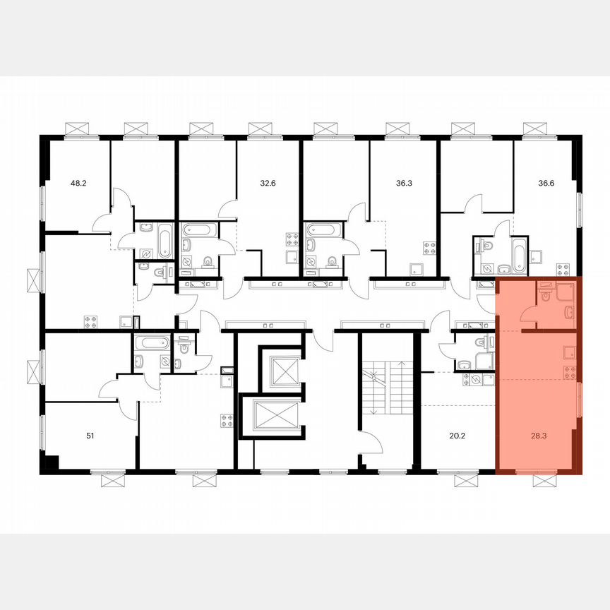 Квартира-студия, 28,3 м², 2/17 эт.