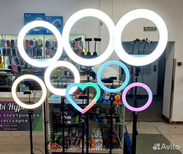 Кольцевые лампы с штативом