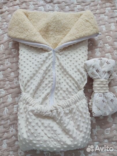 Конверт на выписку/в коляску зимний на овчине