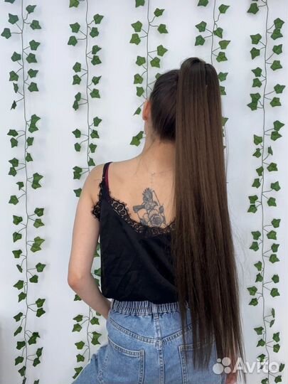 Хвост на резинке, съемный хвост, шиньон