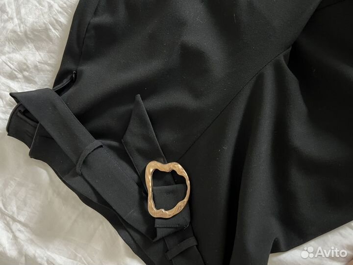 Брюки черные широкие s mango