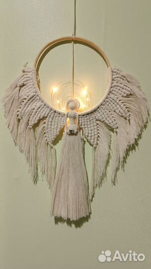 Панно ангел макраме