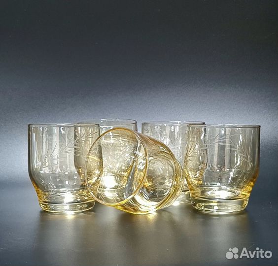 Бокалы, фужеры, рюмки, графин цветное стекло СССР