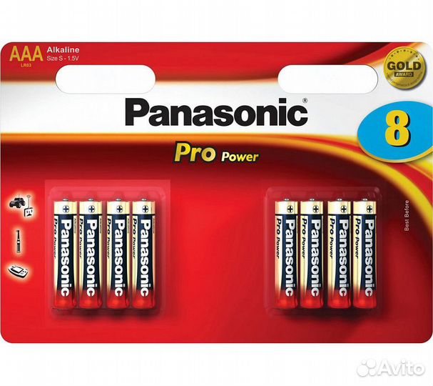 Батарейки Panasonic LR03XEG/8BW AAA щелочные Pro P