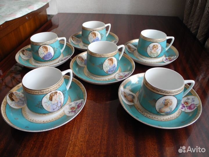 Чайная пара, фарфор. Дмитровский завод. 1930-е гг