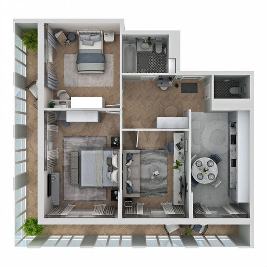 3-к. квартира, 84,1 м², 2/12 эт.