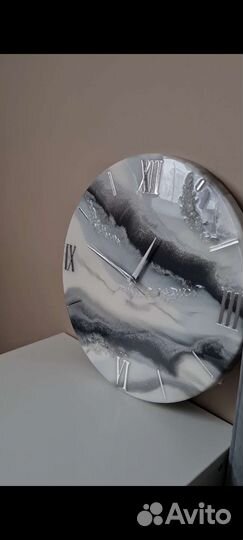 Часы из эпоксидной смолы диаметр 35 см