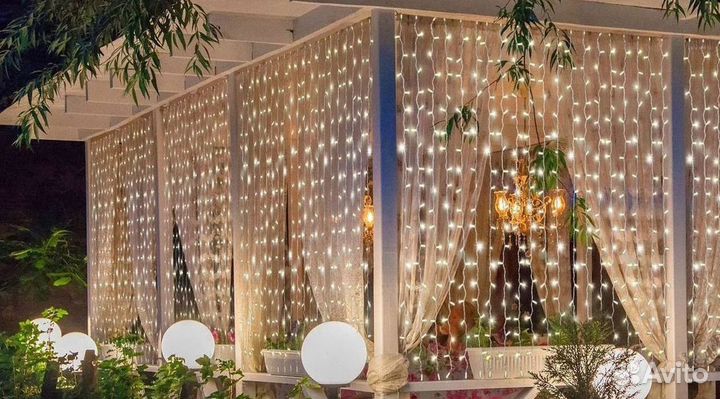 Гирлянда уличная занавес новая