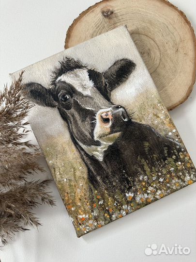 Картина корова маслом на холсте