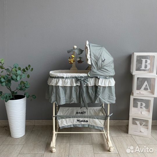 Pituso Колыбель 3 в 1 Viana на колёсах Misty Olive