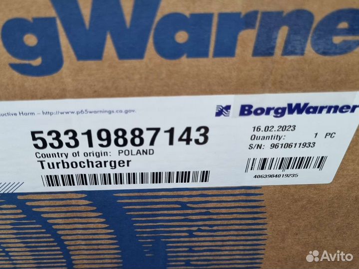 Турбокомпрессор 53319887143 Borg Warner