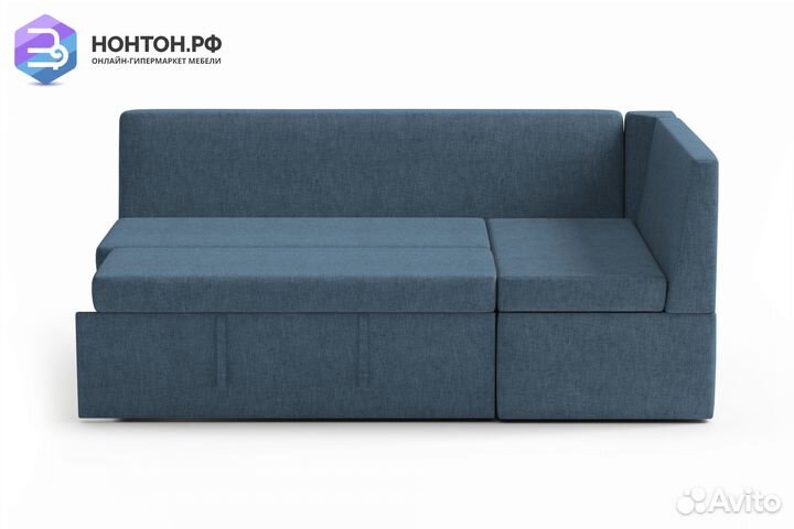 Кухонный угловой диван дельфин Орион голубой