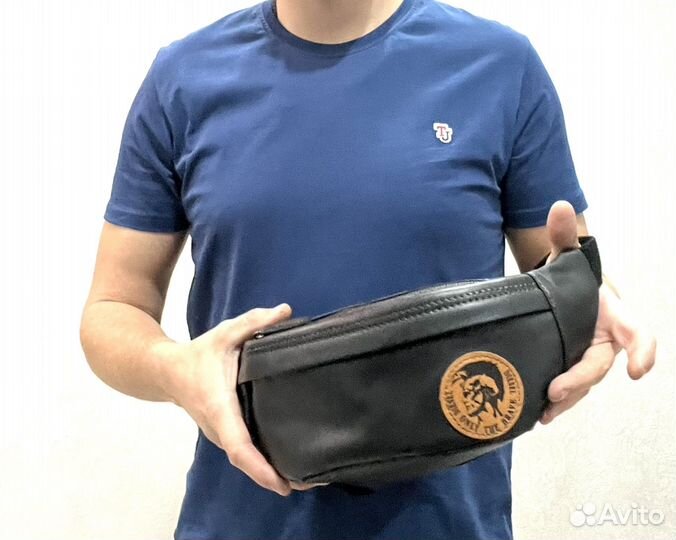 Мужская кожаная сумка Diesel слинг