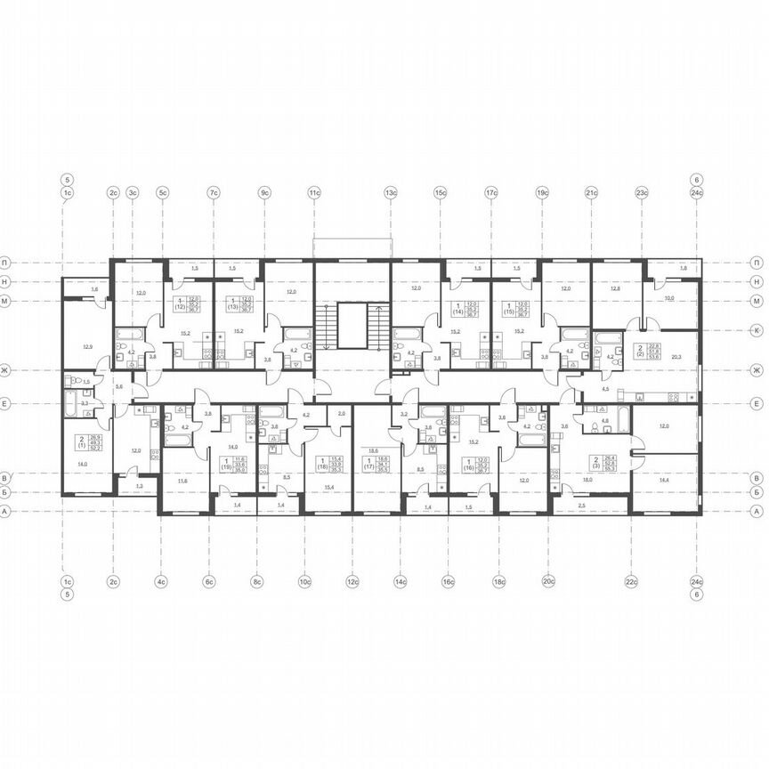 2-к. квартира, 55,3 м², 4/8 эт.