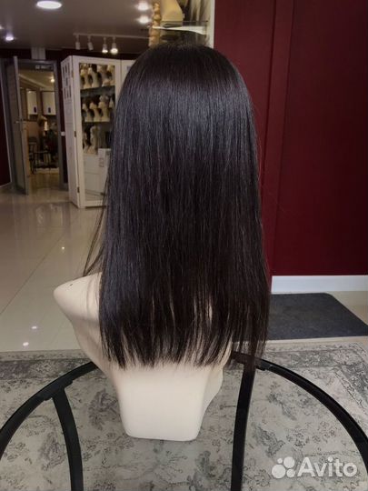 Накладка из натуральных волос с чёлкой