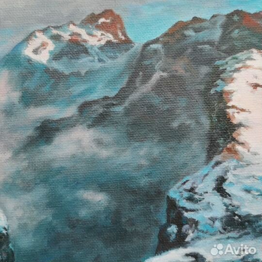 Картина маслом пейзаж горный