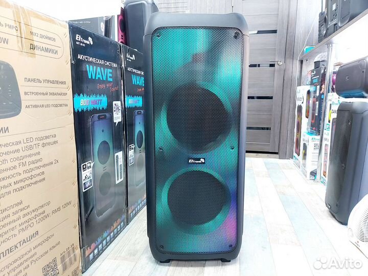 Колонка eltronic 20 56 два микрофона 150 ватт