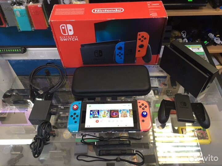 Nintendo Switch V2 в идеале чипованный+31 игра