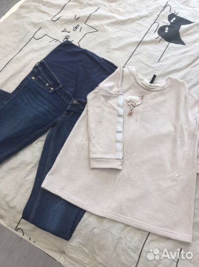 Комплект для беременных джинсы и кофта