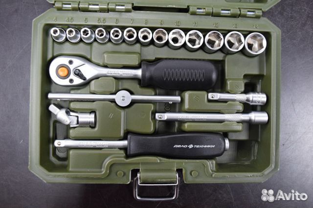 Набор головок 6-гр. с трещоткой 1/4