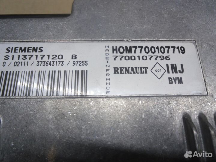 Эбу siemens s113717120b renault/москвич 2.0