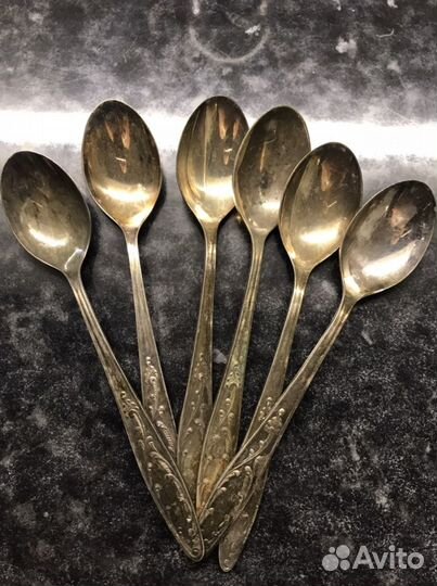 Чайные ложки мнц и посеребренные