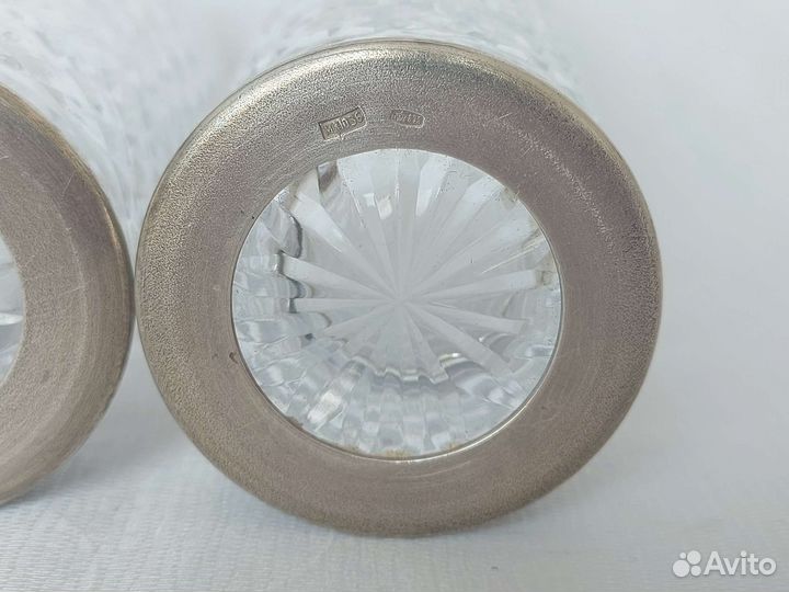 Стаканы Хрусталь, серебро 875 проба, Звезда СССР