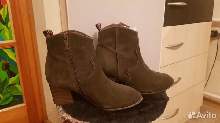Ботильоны натуральная замша 36